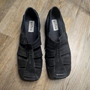 Privo Clarks Black Comfort Flex Sole Slip In Walking Sandals Womens Size 5.5M